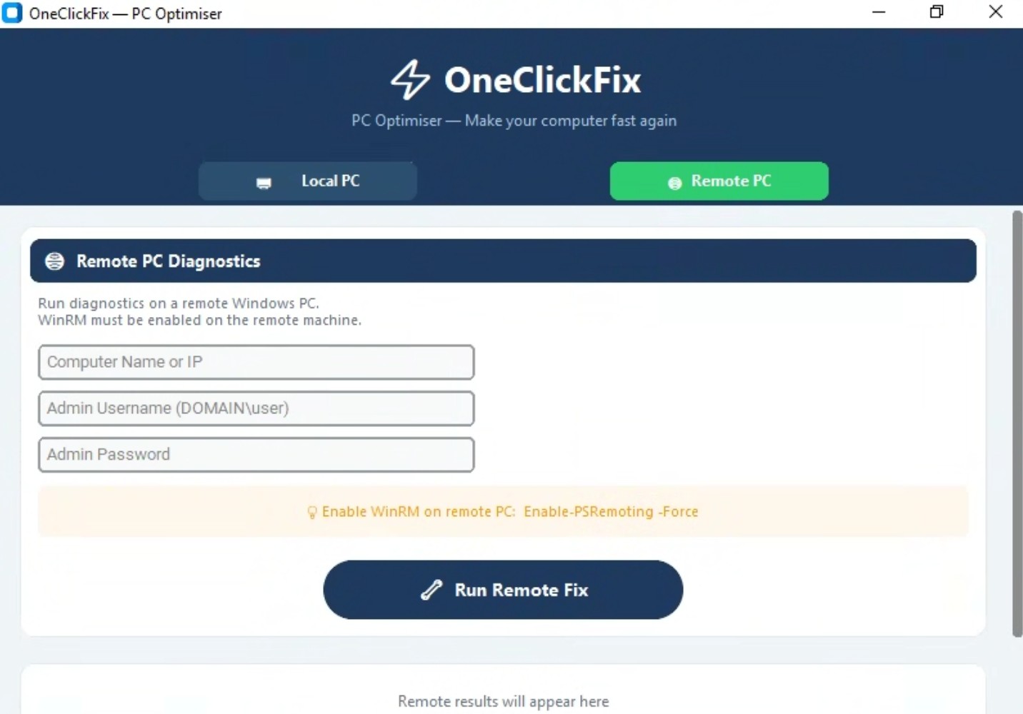 OneClickFix remote